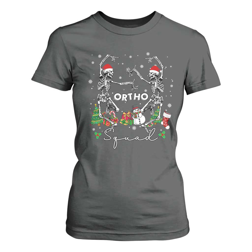 Funny Christmas Nurse T Shirt For Women Ortho Squad Dancing Skeleton Orthopedics PICU Icu Nurse Rn Crew TS10 Dark Heather Print Your Wear