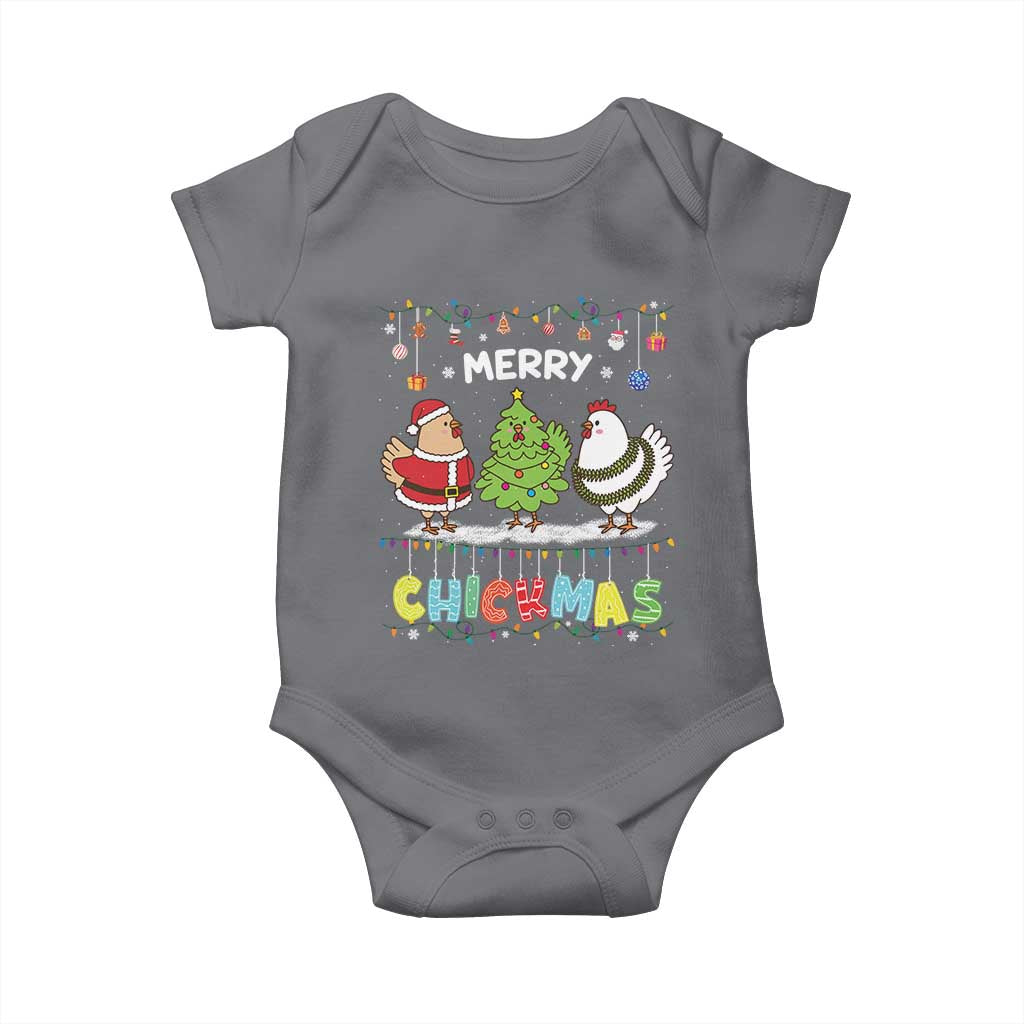 Christmas Chickens Baby Onesie Lover Gift Farm Gift Merry Chickmas TS10 Charcoal Print Your Wear