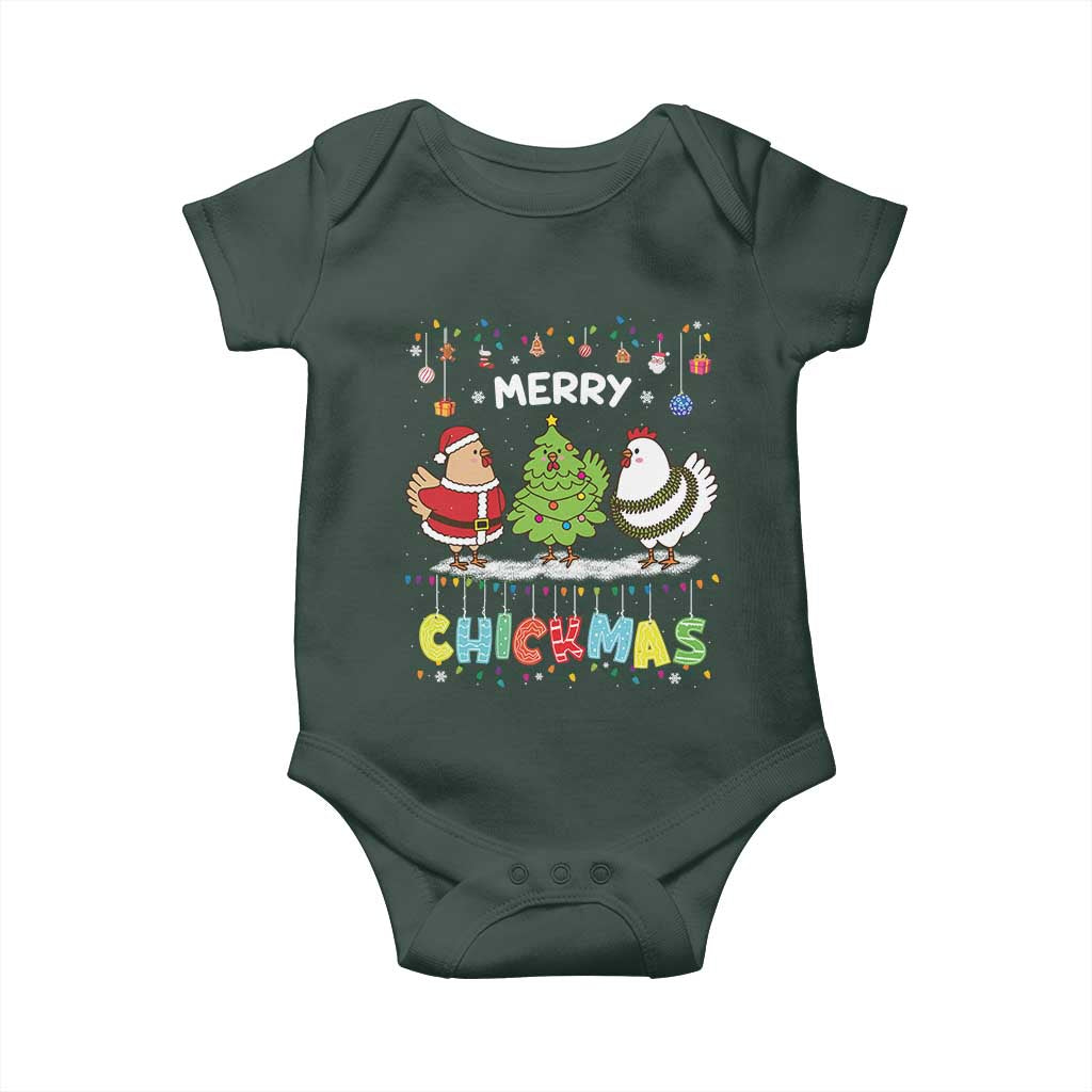 Christmas Chickens Baby Onesie Lover Gift Farm Gift Merry Chickmas TS10 Print Your Wear