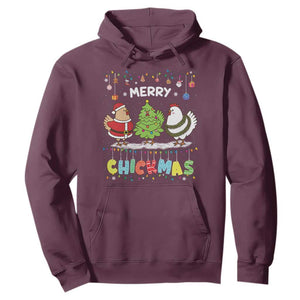 Christmas Chickens Hoodie Lover Gift Farm Gift Merry Chickmas TS10 Maroon Print Your Wear
