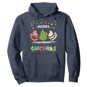 Christmas Chickens Hoodie Lover Gift Farm Gift Merry Chickmas TS10 Navy Print Your Wear