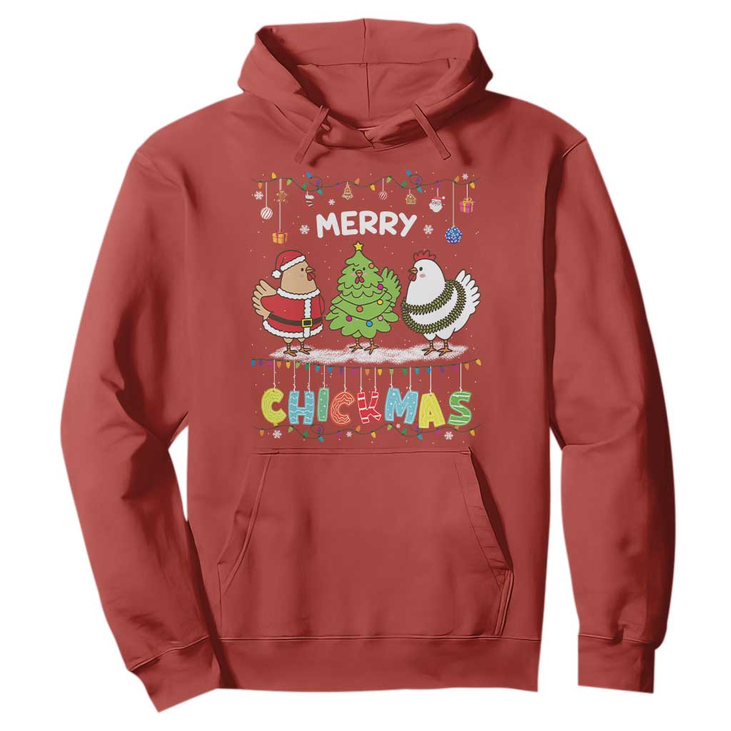 Christmas Chickens Hoodie Lover Gift Farm Gift Merry Chickmas TS10 Red Print Your Wear