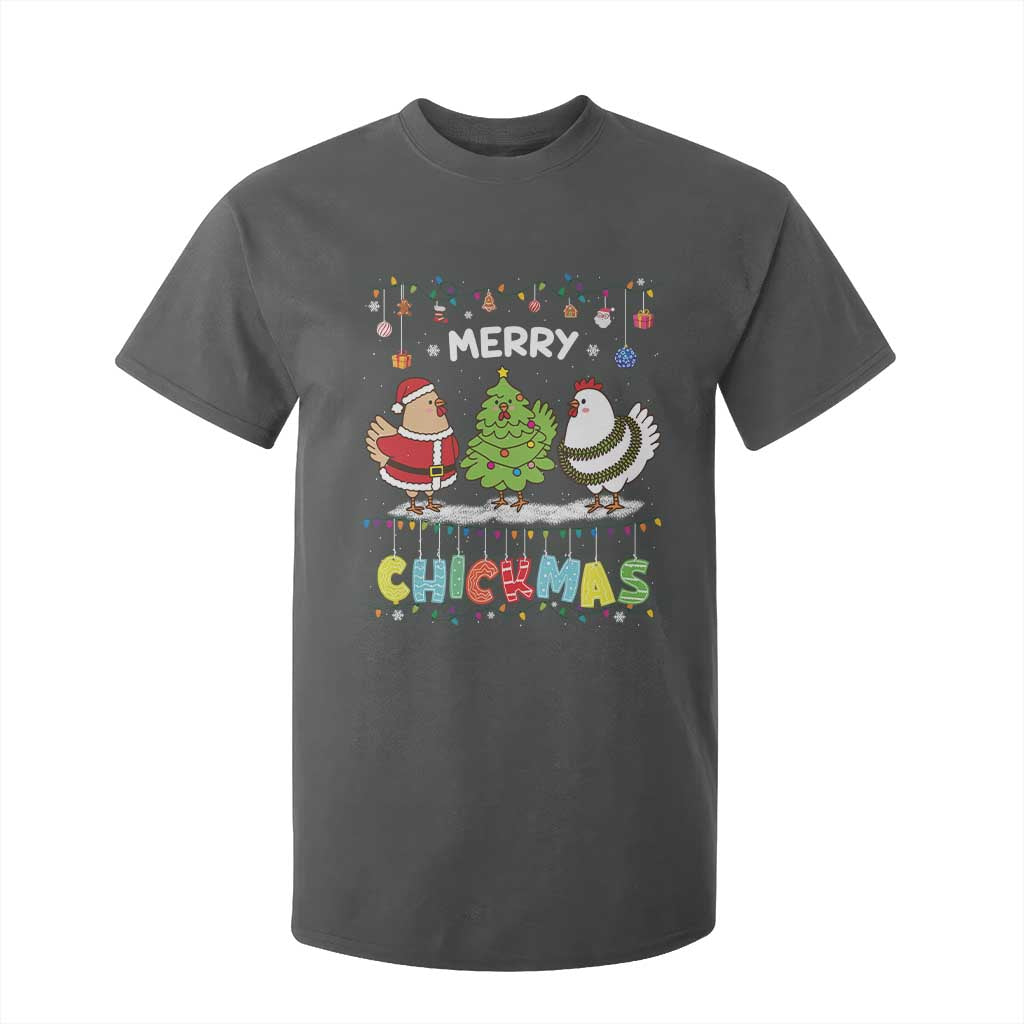 Christmas Chickens T Shirt For Kid Lover Gift Farm Gift Merry Chickmas TS10 Dark Heather Print Your Wear