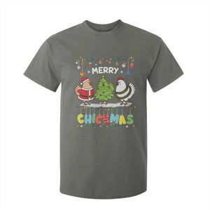 Christmas Chickens T Shirt For Kid Lover Gift Farm Gift Merry Chickmas TS10 Military Green Print Your Wear