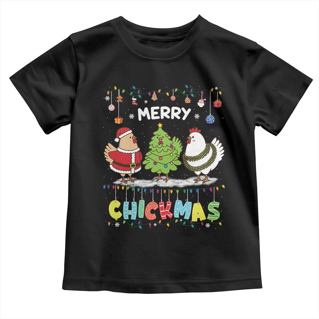 Christmas Chickens Toddler T Shirt Lover Gift Farm Gift Merry Chickmas TS10 Black Print Your Wear