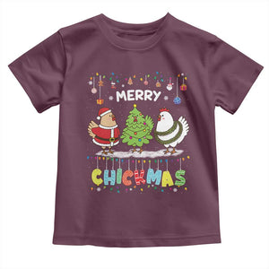 Christmas Chickens Toddler T Shirt Lover Gift Farm Gift Merry Chickmas TS10 Maroon Print Your Wear