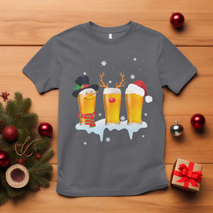 Funny Christmas Beer T Shirt Reindeer Santa Drinking Lovers TS10 Charcoal Print Your Wear