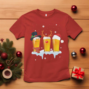 Funny Christmas Beer T Shirt Reindeer Santa Drinking Lovers TS10 Red Print Your Wear