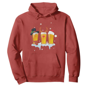 Funny Christmas Beer Hoodie Reindeer Santa Drinking Lovers TS10 Red Print Your Wear