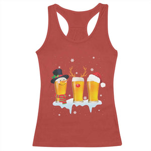 Funny Christmas Beer Racerback Tank Top Reindeer Santa Drinking Lovers TS10 Red Print Your Wear
