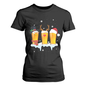 Funny Christmas Beer T Shirt For Women Reindeer Santa Drinking Lovers TS10 Black Print Your Wear
