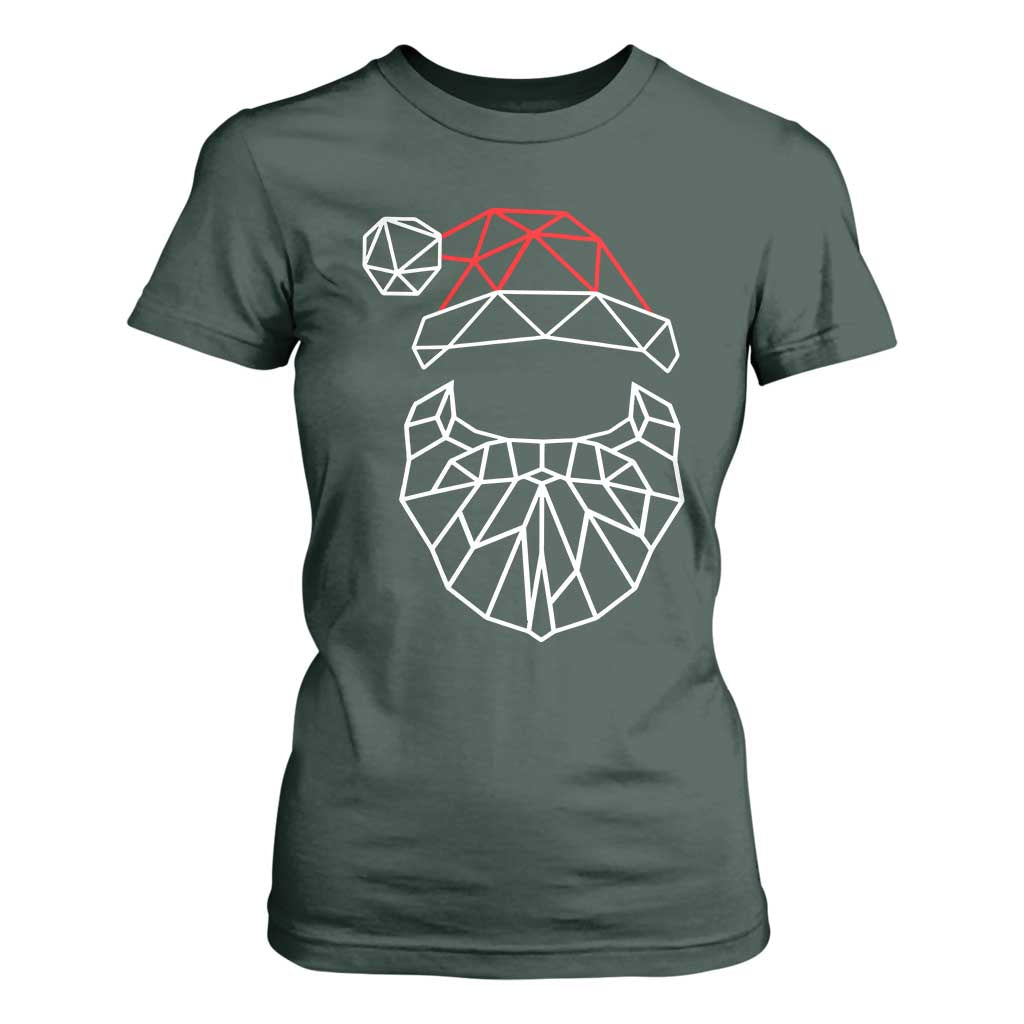 Santa Claus Christmas T Shirt For Women Xmas Gift TS10 Dark Forest Green Print Your Wear