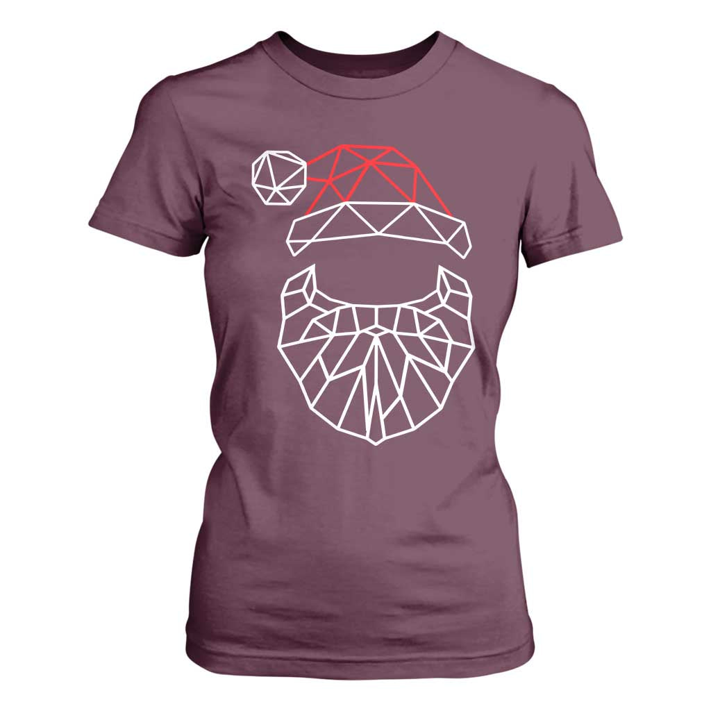 Santa Claus Christmas T Shirt For Women Xmas Gift TS10 Maroon Print Your Wear