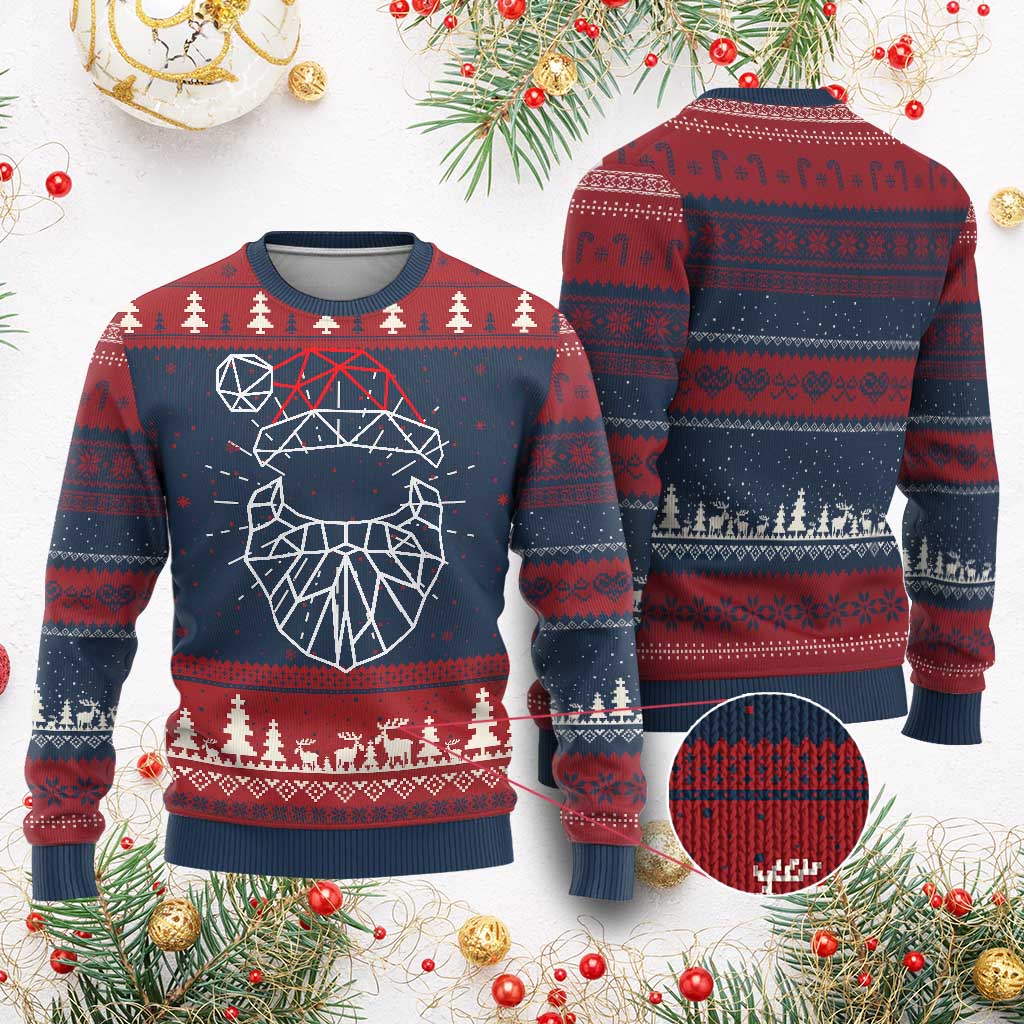 Santa Claus Ugly Christmas Sweater Xmas Gift TS10 Burgundy Print Your Wear
