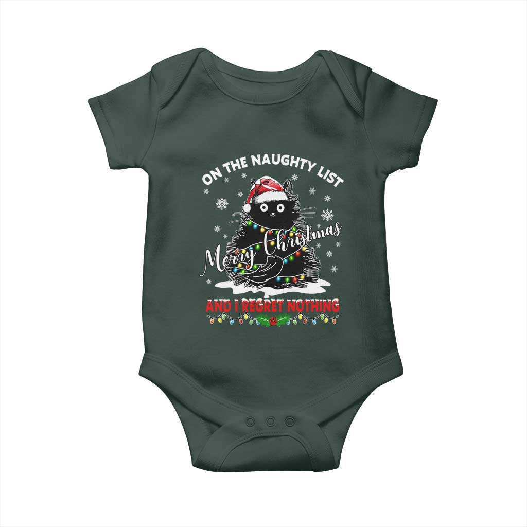 Cat Christmas Baby Onesie On The Naughty List And I Regret Nothing TS10 Print Your Wear
