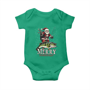 Fishing Christmas Gifts Baby Onesie Merry Fisherman Santa Claus Fish Fishing Rod TS10 Irish Green Print Your Wear