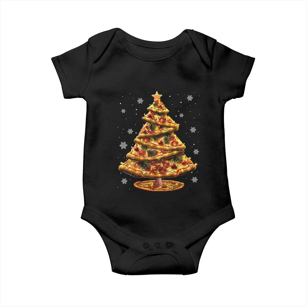 Pizza Christmas Tree Baby Onesie Xmas Gifts Kids TS10 Black Print Your Wear