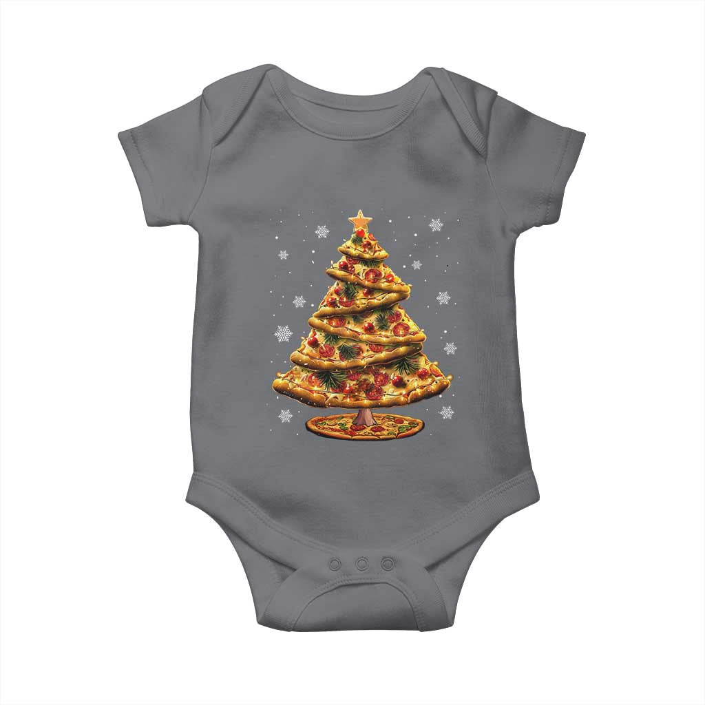 Pizza Christmas Tree Baby Onesie Xmas Gifts Kids TS10 Charcoal Print Your Wear