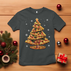 Pizza Christmas Tree T Shirt Xmas Gifts Kids TS10 Dark Heather Print Your Wear