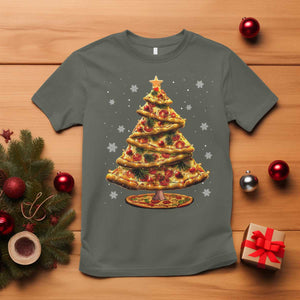 Pizza Christmas Tree T Shirt Xmas Gifts Kids TS10 Military Green Print Your Wear