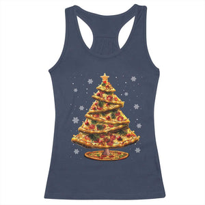 Pizza Christmas Tree Racerback Tank Top Xmas Gifts Kids TS10 Navy Print Your Wear