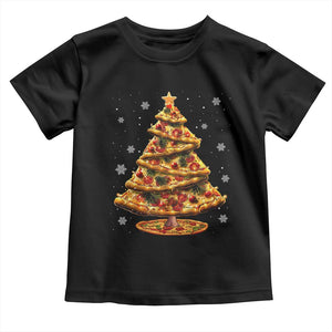 Pizza Christmas Tree Toddler T Shirt Xmas Gifts Kids TS10 Black Print Your Wear