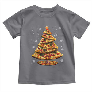 Pizza Christmas Tree Toddler T Shirt Xmas Gifts Kids TS10 Charcoal Print Your Wear