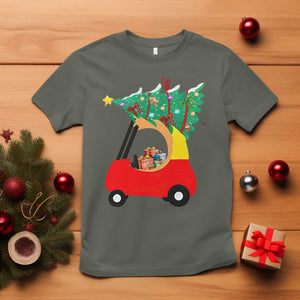 Christmas Kids T Shirt Red Car Tree Cute Xmas Toddler Boys TS10 Military Green Print Your Wear
