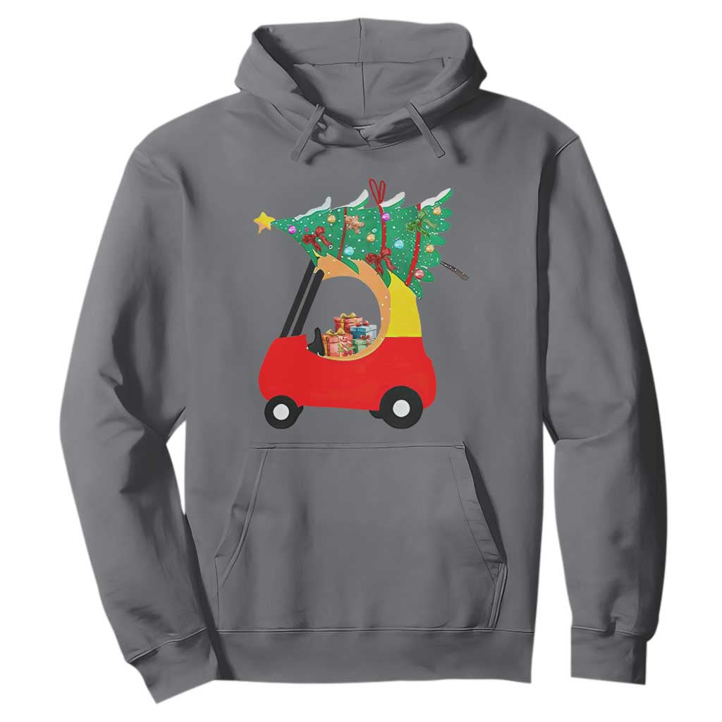 Christmas Kids Hoodie Red Car Tree Cute Xmas Toddler Boys TS10 Charcoal Print Your Wear