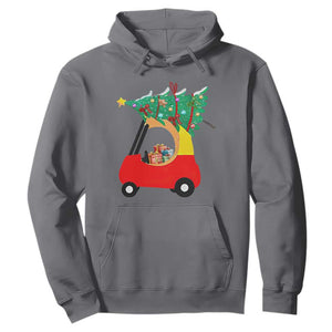 Christmas Kids Hoodie Red Car Tree Cute Xmas Toddler Boys TS10 Charcoal Print Your Wear