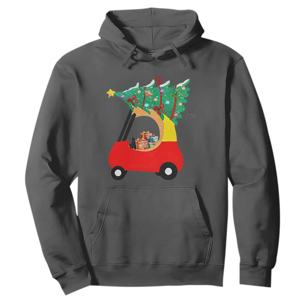 Christmas Kids Hoodie Red Car Tree Cute Xmas Toddler Boys TS10 Dark Heather Print Your Wear