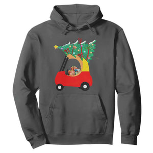 Christmas Kids Hoodie Red Car Tree Cute Xmas Toddler Boys TS10 Dark Heather Print Your Wear