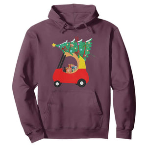 Christmas Kids Hoodie Red Car Tree Cute Xmas Toddler Boys TS10 Maroon Print Your Wear