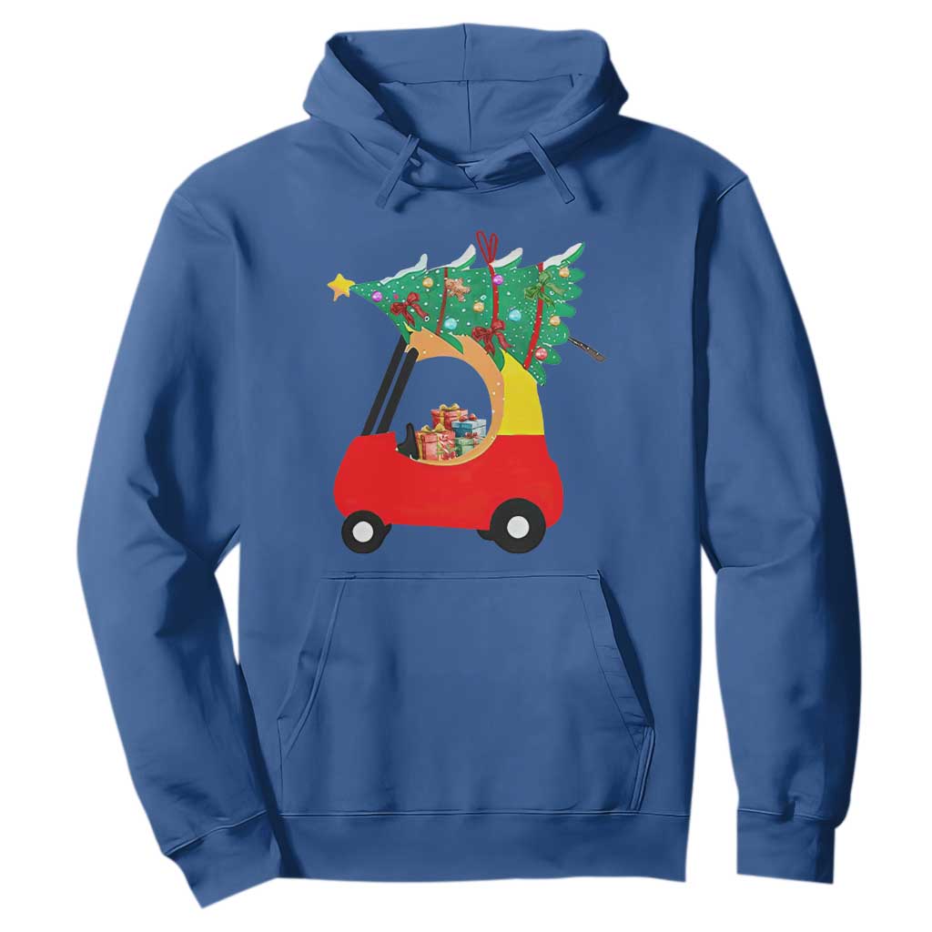 Christmas Kids Hoodie Red Car Tree Cute Xmas Toddler Boys TS10 Royal Blue Print Your Wear