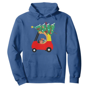 Christmas Kids Hoodie Red Car Tree Cute Xmas Toddler Boys TS10 Royal Blue Print Your Wear