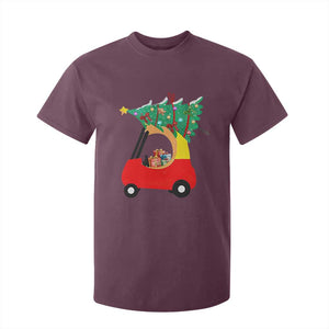 Christmas Kids T Shirt For Kid Red Car Tree Cute Xmas Toddler Boys TS10 Maroon Print Your Wear