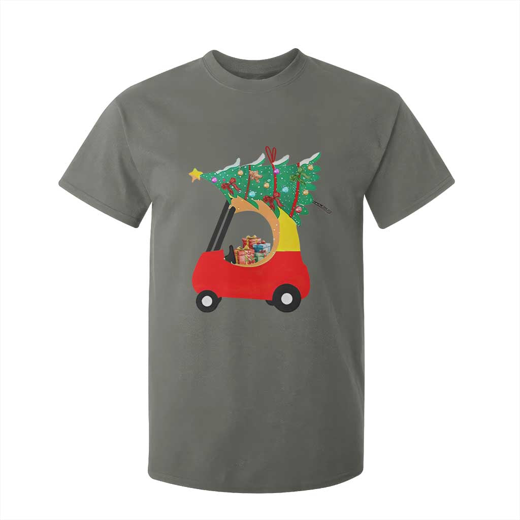 Christmas Kids T Shirt For Kid Red Car Tree Cute Xmas Toddler Boys TS10 Military Green Print Your Wear