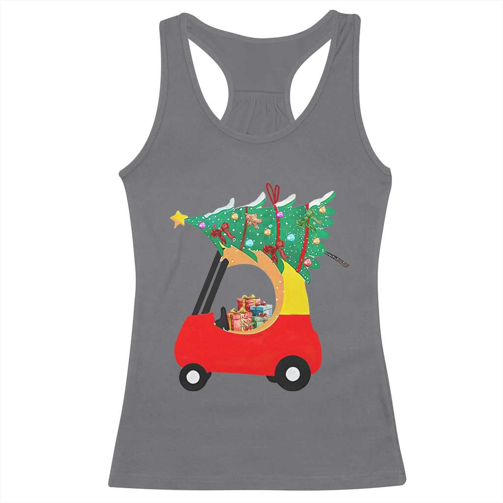 Christmas Kids Racerback Tank Top Red Car Tree Cute Xmas Toddler Boys TS10 Charcoal Print Your Wear