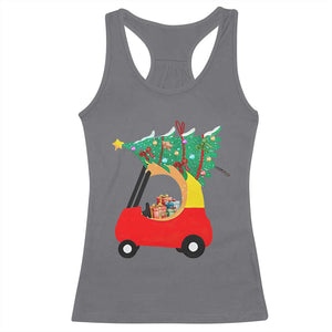 Christmas Kids Racerback Tank Top Red Car Tree Cute Xmas Toddler Boys TS10 Charcoal Print Your Wear