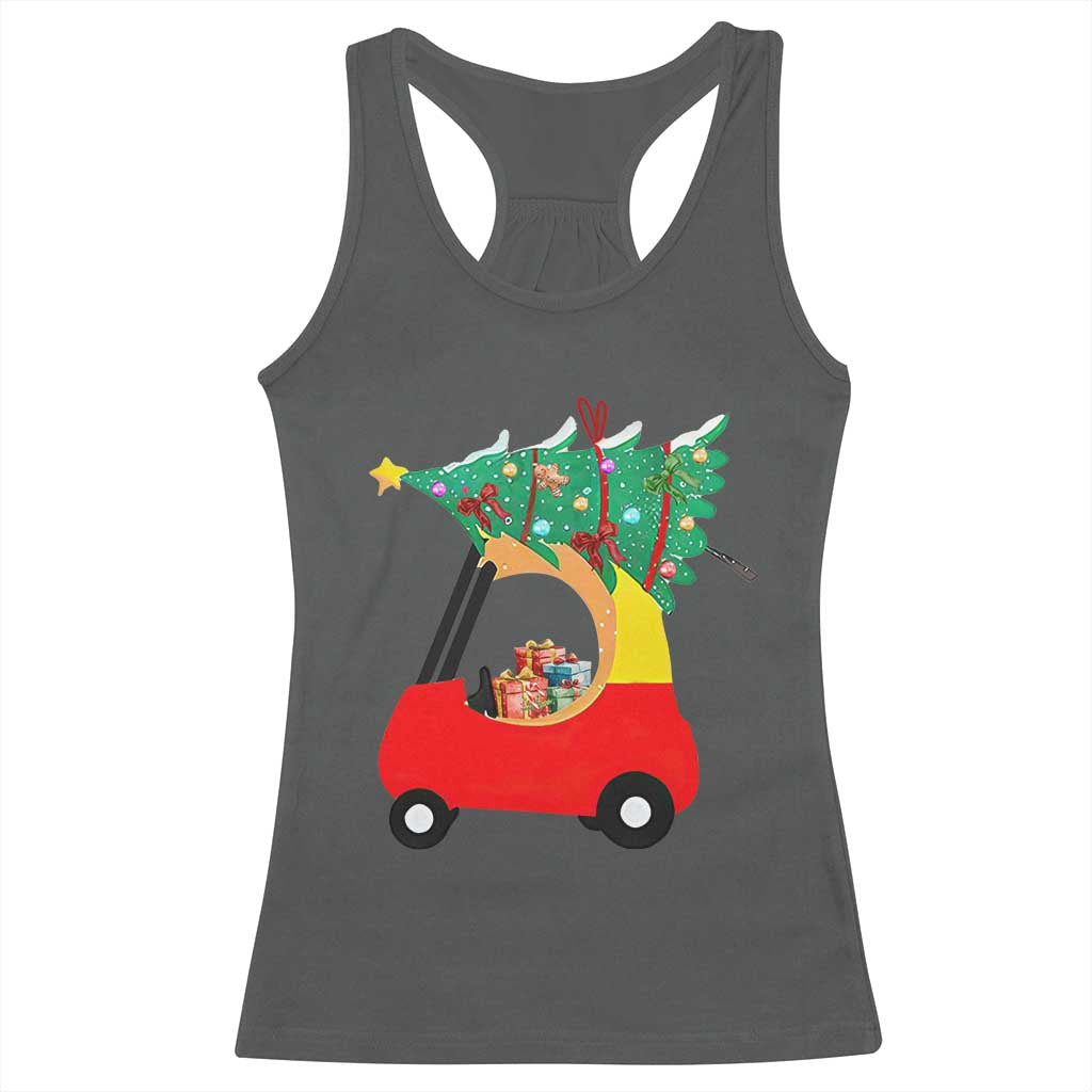 Christmas Kids Racerback Tank Top Red Car Tree Cute Xmas Toddler Boys TS10 Dark Heather Print Your Wear