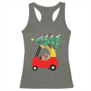 Christmas Kids Racerback Tank Top Red Car Tree Cute Xmas Toddler Boys TS10 Military Green Print Your Wear