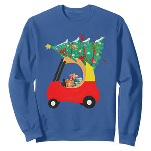 Christmas Kids Sweatshirt Red Car Tree Cute Xmas Toddler Boys TS10 Royal Blue Print Your Wear