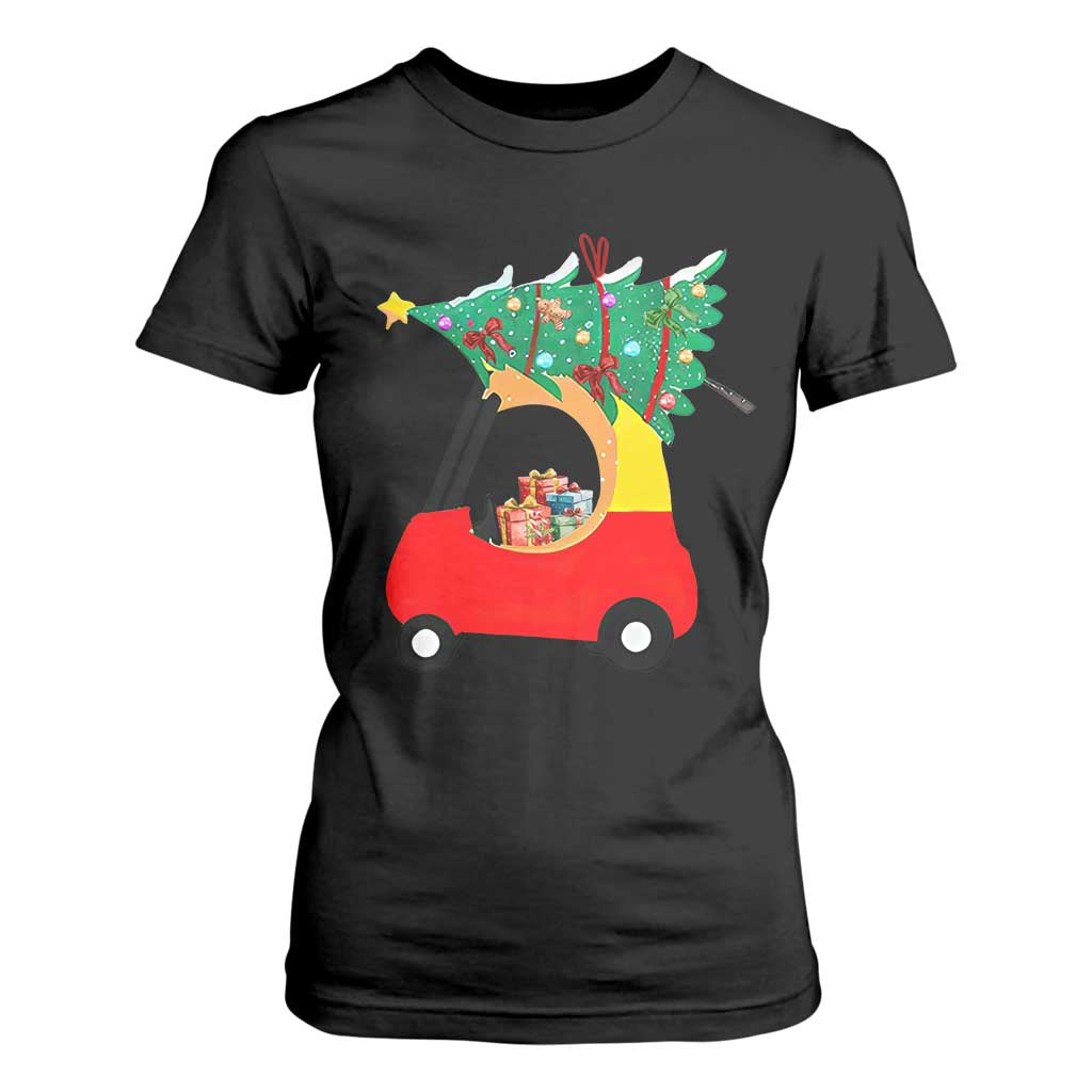 Christmas Kids T Shirt For Women Red Car Tree Cute Xmas Toddler Boys TS10 Black Print Your Wear