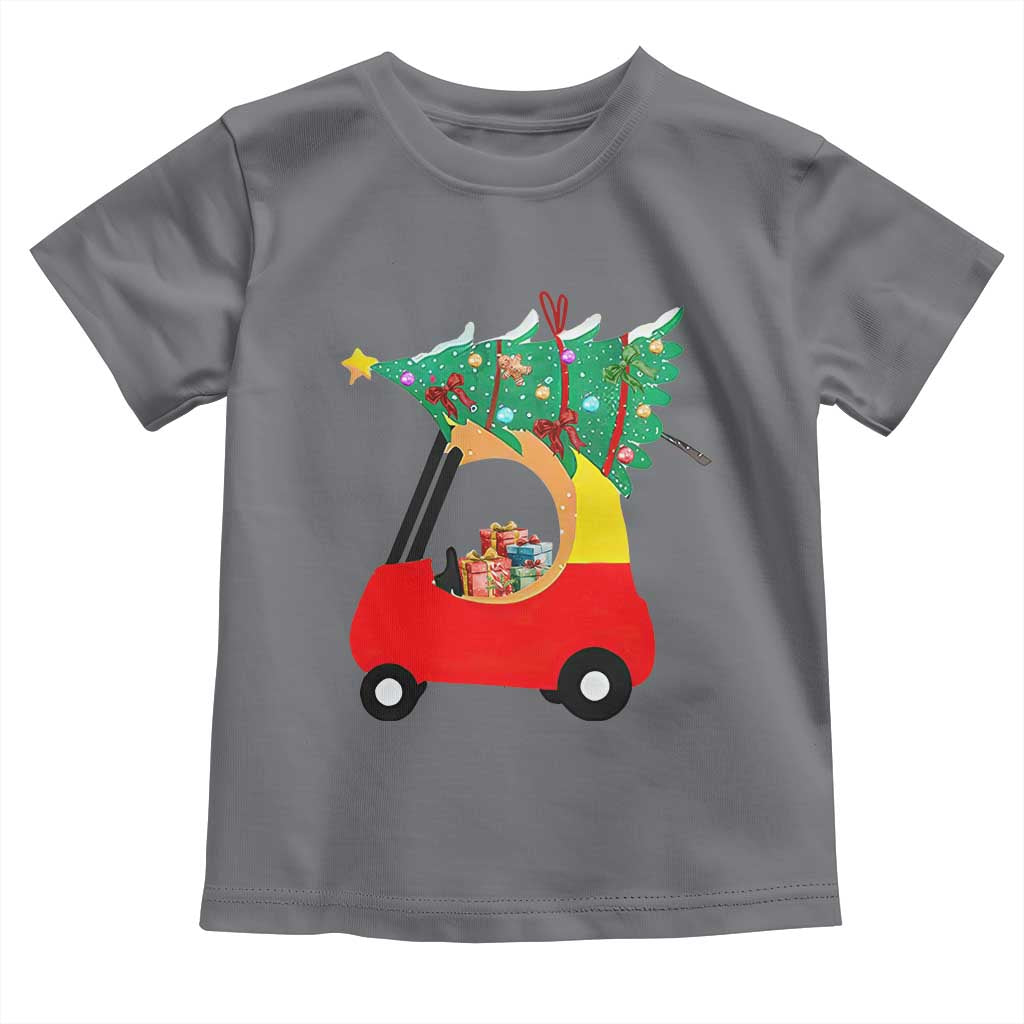 Christmas Kids Toddler T Shirt Red Car Tree Cute Xmas Toddler Boys TS10 Charcoal Print Your Wear