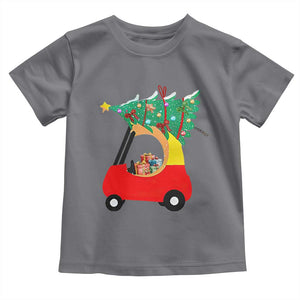 Christmas Kids Toddler T Shirt Red Car Tree Cute Xmas Toddler Boys TS10 Charcoal Print Your Wear