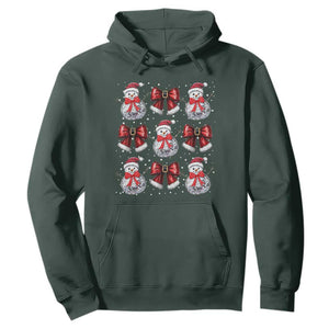 Christmas Coquette Hoodie Girly Xmas Disco Snowman Bow TS10 Dark Forest Green Print Your Wear