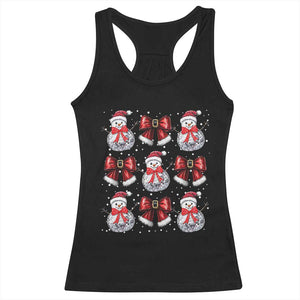 Christmas Coquette Racerback Tank Top Girly Xmas Disco Snowman Bow TS10 Black Print Your Wear
