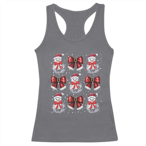 Christmas Coquette Racerback Tank Top Girly Xmas Disco Snowman Bow TS10 Charcoal Print Your Wear