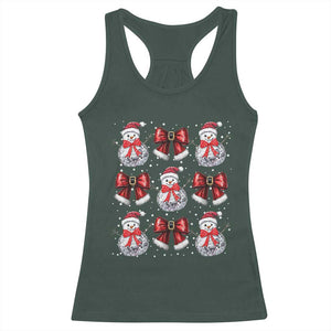 Christmas Coquette Racerback Tank Top Girly Xmas Disco Snowman Bow TS10 Dark Forest Green Print Your Wear