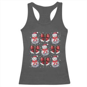 Christmas Coquette Racerback Tank Top Girly Xmas Disco Snowman Bow TS10 Dark Heather Print Your Wear